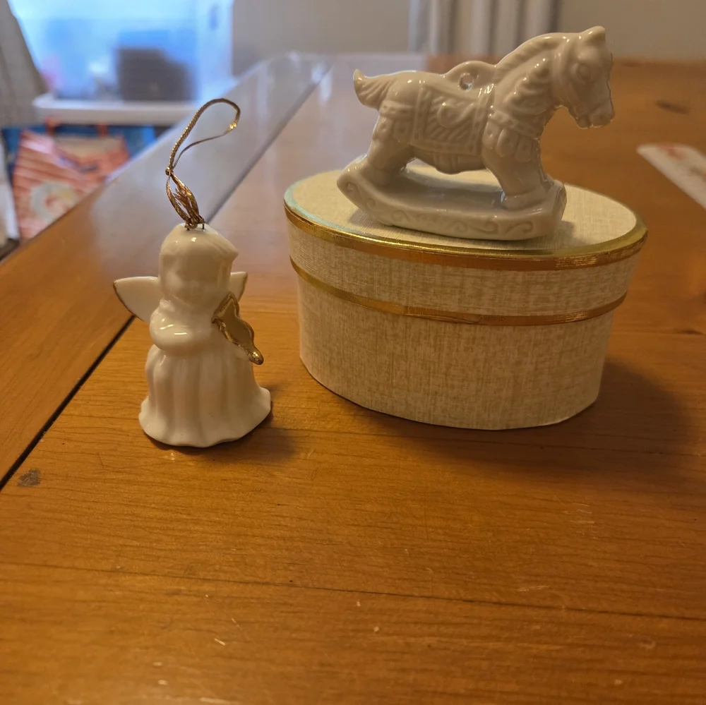 Vintage White Porcelain Ornaments